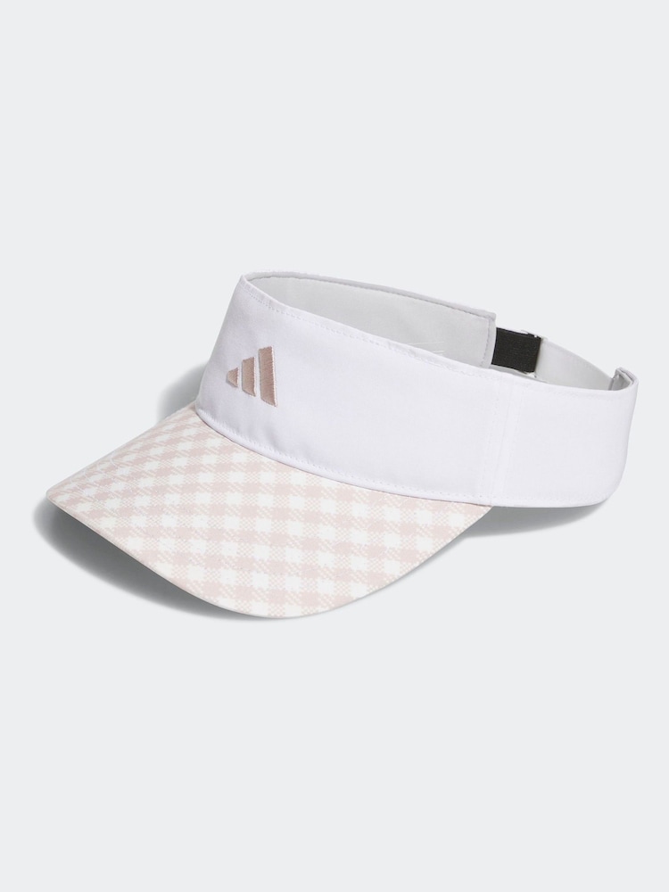 adidas Golf Tour Gingham White Ground Visor - Image 1 of 4 adidas Golf Tour Gingham White Ground Visor - Image 1 of 4
