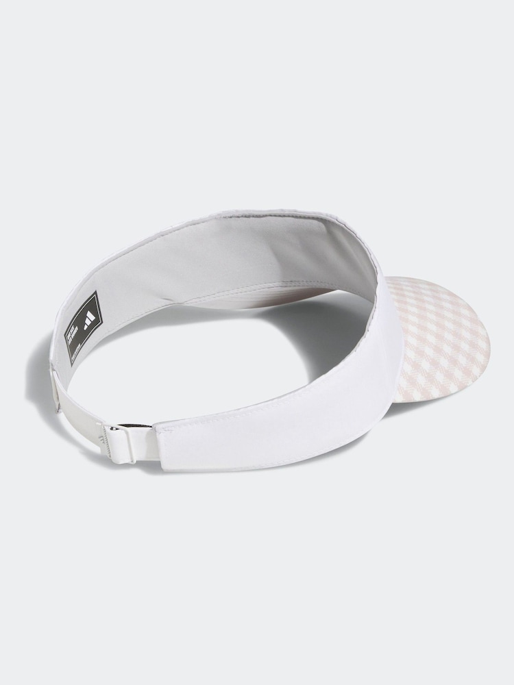 adidas Golf Tour Gingham White Ground Visor - Image 2 of 4 adidas Golf Tour Gingham White Ground Visor - Image 2 of 4