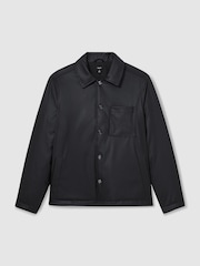 Reiss Navy Hyde Padded Technical Press-Stud Overshirt - Image 2 of 7