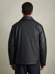 Reiss Navy Hyde Padded Technical Press-Stud Overshirt - Image 5 of 7
