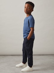 Reiss Navy Lucian 13-14 yrs Technical Drawstring Cuffed Cargo Trousers - Image 2 of 4