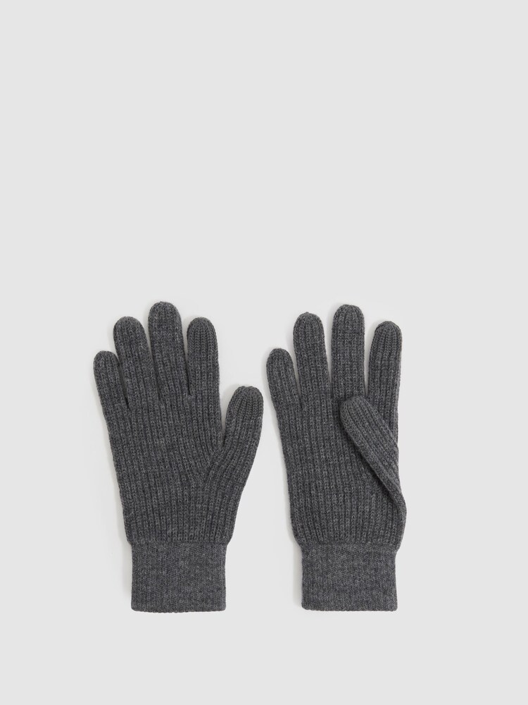 Reiss Lawson Ribbed-Merino Touchscreen Gloves - Imagen 1 de 4