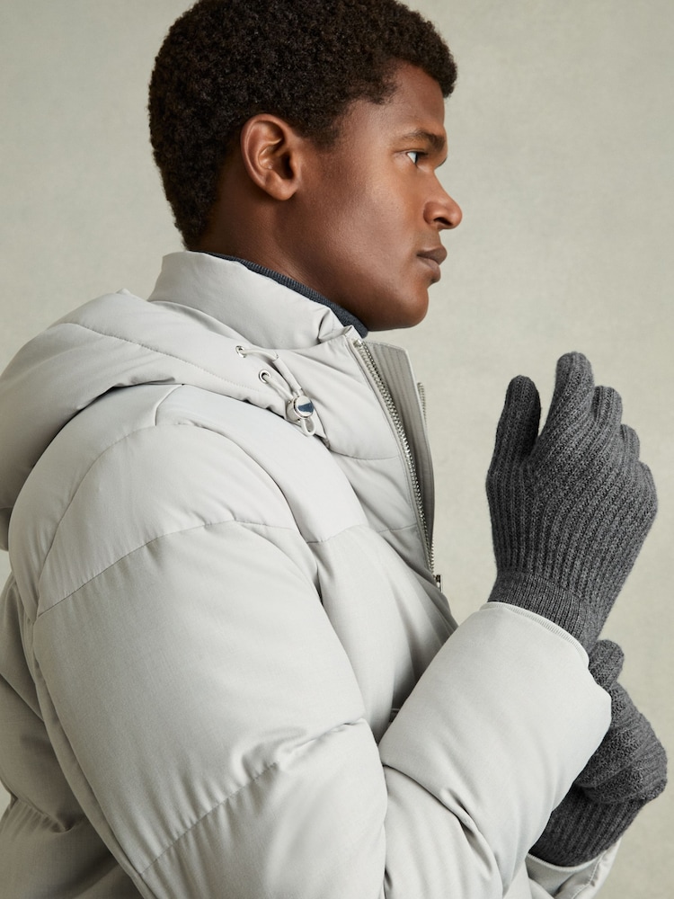 Gants Reiss Lawson côtelés en laine mérinos à écran tactile - Image 3 of 4