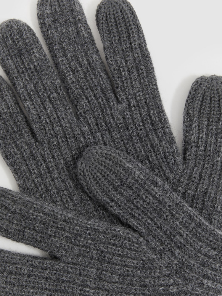 Reiss Lawson Ribbed-Merino Touchscreen Gloves - Imagen 4 de 4