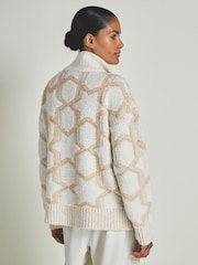 LES 100 CIEL Neutral/Cream Reiss | Les 100 Ciels Cashmere-Blend Bouclé Jacket - Image 4 of 6