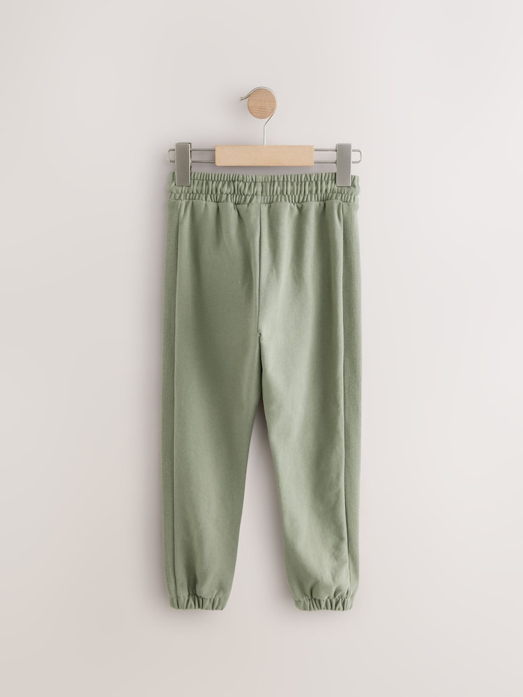 Khaki Skull 100% Cotton Slim Side Rib Joggers (3-16yrs) - Image 2 of 4