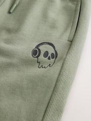 Khaki Skull 100% Cotton Slim Side Rib Joggers (3-16yrs) - Image 4 of 4