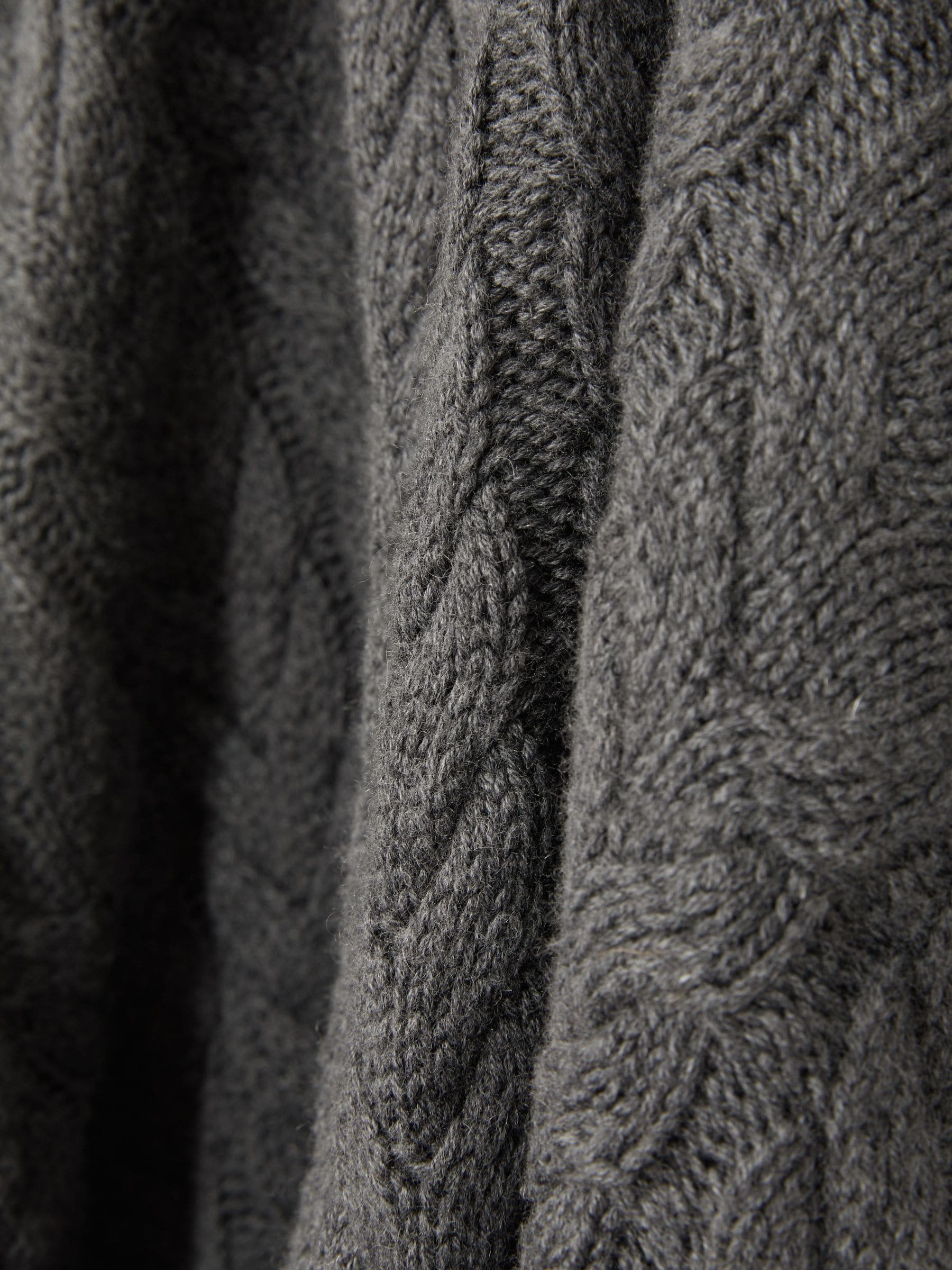 Buy Reiss Mid Grey Melange Tamworth Cabled Zip-Neck Jumper with Cotton and  Wool from Next Luxembourg