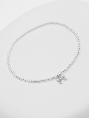 Simply Silver Silver Tone 925 Bow Charm Stretch Bracelet - Image 1 of 4