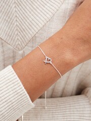 Simply Silver Silver Tone 925 Cross-Over Heart Toggle Bracelet - Image 2 of 3