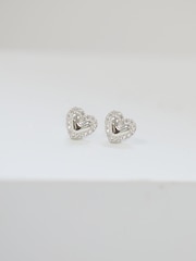 Simply Silver Silver Tone 925 Cubic Zirconia Heart Stud Earrings - Image 3 of 3