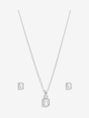 Simply Silver Silver Tone 925 Cubic Zirconia Cushion Set With Gift Boxed - Image 1 of 4