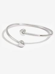 Simply Silver Silver Tone 925 Polished Puff Heart Cuffs Bracelet - Image 1 of 3