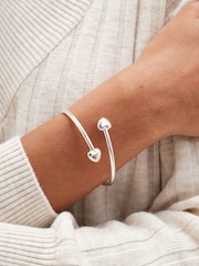 Simply Silver Silver Tone 925 Polished Puff Heart Cuffs Bracelet - Image 3 of 3