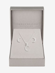 Simply Silver Silver Tone 925 Cubic Zirconia Crescent Set With Gift Boxed - Image 1 of 3