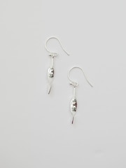 Simply Silver Tone 925 Polished Twist Drop Earrings - Imagen 1 de 2