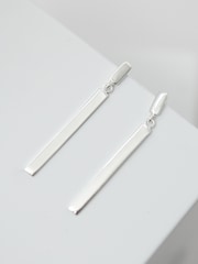 Simply Silver Silver Tone 925 Polished Sleek Stick Drop Earrings - Image 2 of 3