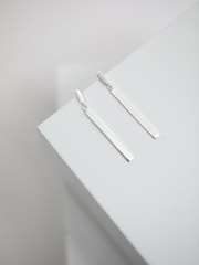 Simply Silver Silver Tone 925 Polished Sleek Stick Drop Earrings - Image 3 of 3