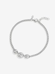 Simply Silver hochwertiges poliertes Gliederarmband, Ton 925 - Bild 1 von 2