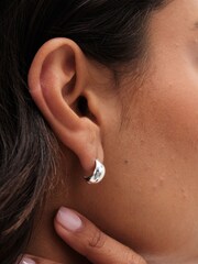 Simply Silver Silver Tone 925 Polished Dome Hoop Earrings - Image 2 of 3