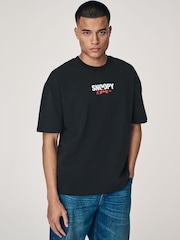 Black Licence Snoopy 100% Cotton T-Shirt - Image 2 of 9