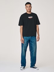 Black Licence Snoopy 100% Cotton T-Shirt - Image 1 of 5