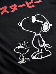 Black Licence Snoopy 100% Cotton T-Shirt - Image 9 of 9