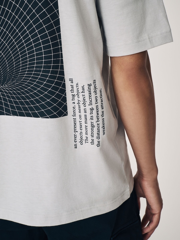 Grey Isaac Newton Licence 100% Cotton Graphic T-Shirt - Image 3 of 8