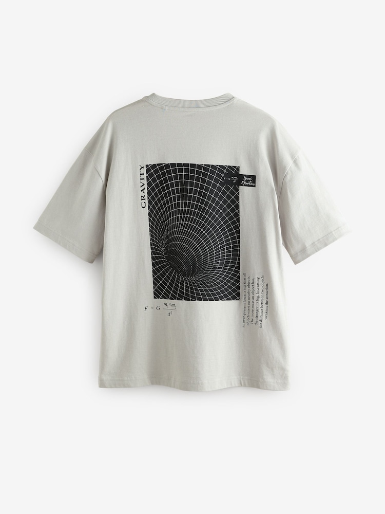 Grey Isaac Newton Licence 100% Cotton Graphic T-Shirt - Image 6 of 8