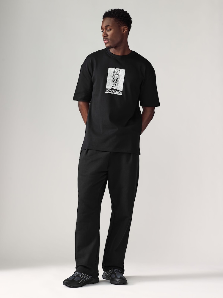 Noir Joy Division - Coupe ample - T-shirt imprimé graphique Band - Image 2 of 8