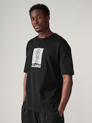 Noir Joy Division - Coupe ample - T-shirt imprimé graphique Band - Image 3 de 8
