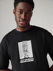 Noir Joy Division - Coupe ample - T-shirt imprimé graphique Band - Image 4 de 8