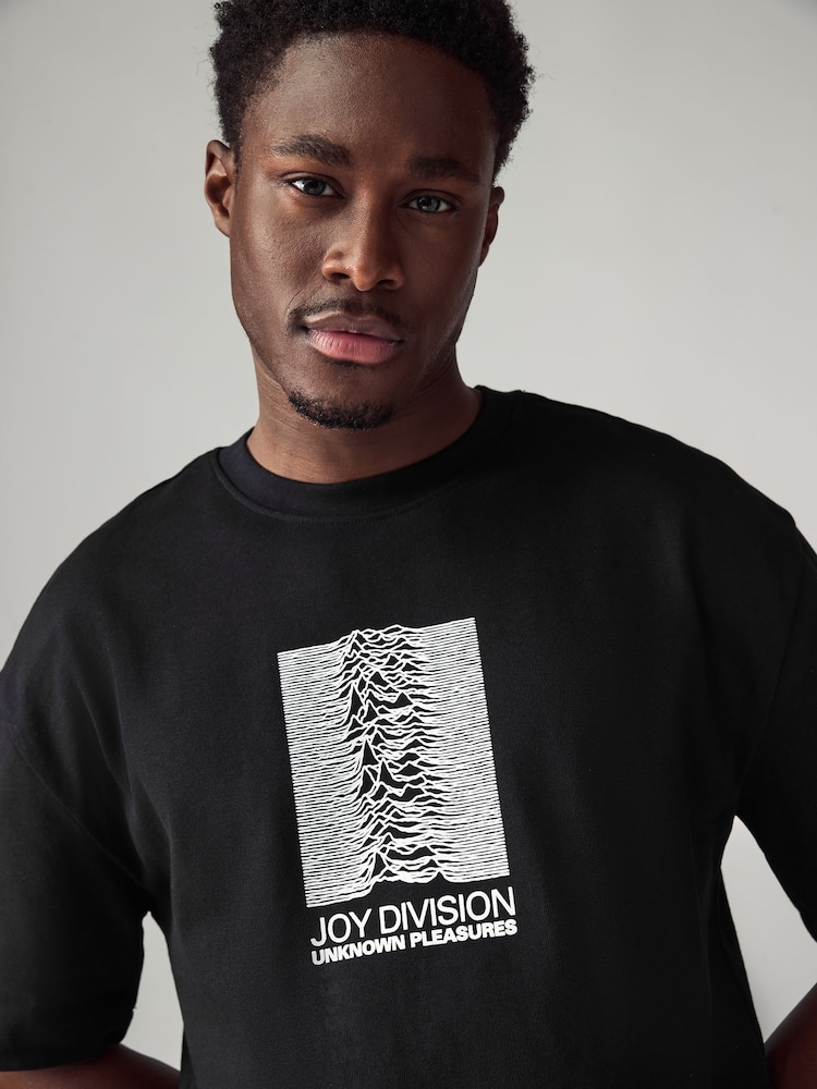 Noir Joy Division - Coupe ample - T-shirt imprimé graphique Band - Image 4 of 8