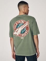 Зеленый хаки - Regular Fit Top Gun License 100% Cotton T-Shirt - Image 1 of 9
