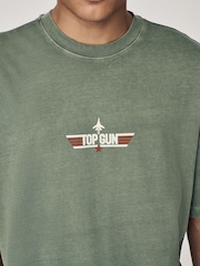 Зеленый хаки - Regular Fit Top Gun License 100% Cotton T-Shirt - Image 5 of 9