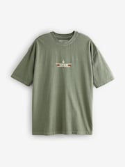 Зеленый хаки - Regular Fit Top Gun License 100% Cotton T-Shirt - Image 6 of 9