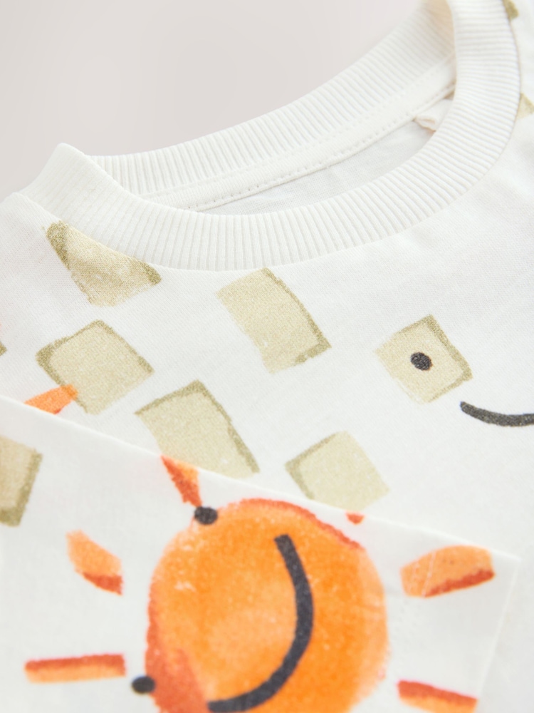 White Happy Face Short Sleeve All-Over Print T-Shirt (3mths-7yrs) - Image 4 of 4