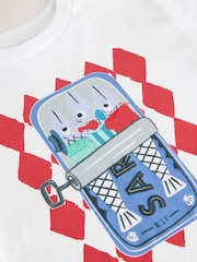 White Sardine 100% Cotton Short Sleeve Graphic Print T-Shirt (3mths-8yrs) - Image 3 of 3