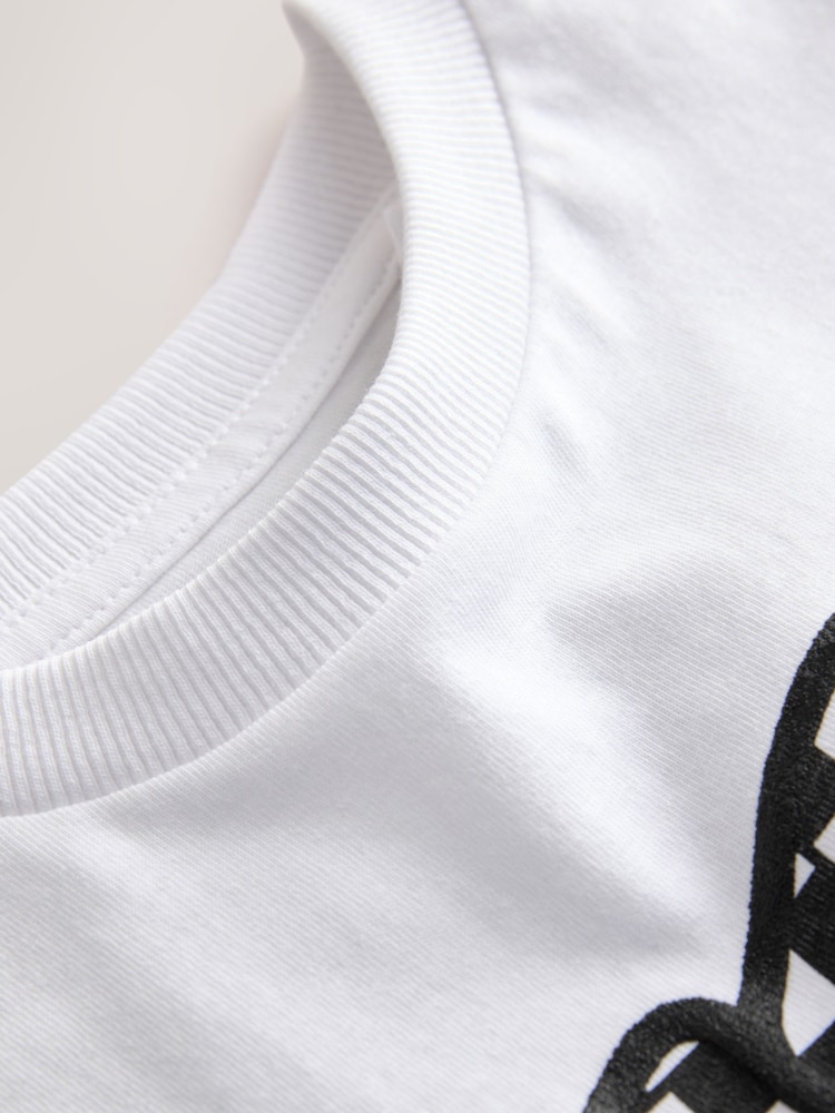 White/Black Graffiti Short Sleeve Graphic T-Shirt (3mths-7yrs) - Image 4 of 4