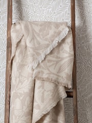 Morris & Co. Linen Acorn Tonal Woven Faux Fur Throw - Image 1 of 9