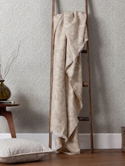 Morris & Co. Linen Acorn Tonal Woven Faux Fur Throw - Image 2 of 9
