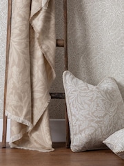 Morris & Co. Linen Acorn Tonal Woven Faux Fur Throw - Image 3 of 9