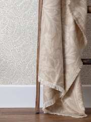 Morris & Co. Linen Acorn Tonal Woven Faux Fur Throw - Image 4 of 9