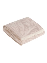 Morris & Co. Linen Acorn Tonal Woven Faux Fur Throw - Image 5 of 9