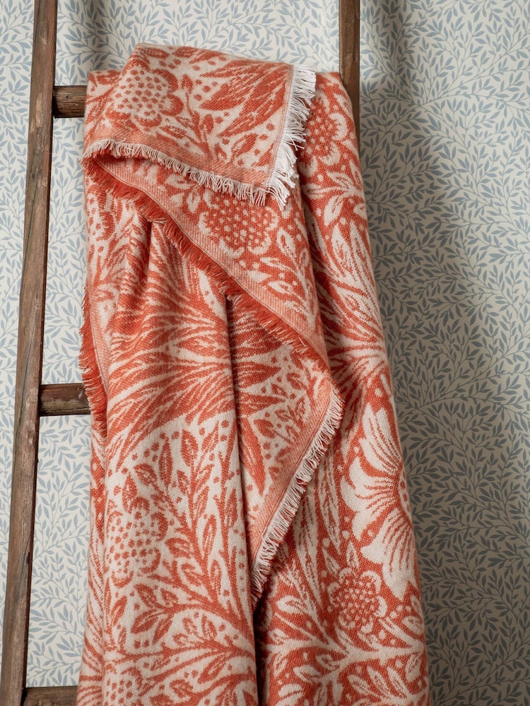 Morris & Co. Russet Marigold Woven Faux Fur Throw - Image 2 of 9