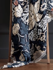 Morris & Co Indigo Strawberry Thief Jacquard Multi Layer Throw - Image 2 of 8