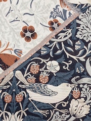 Morris & Co Indigo Strawberry Thief Jacquard Multi Layer Throw - Image 4 of 8