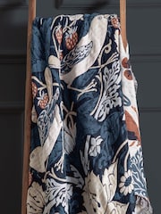 Morris & Co Indigo Strawberry Thief Jacquard Multi Layer Throw - Image 5 of 8