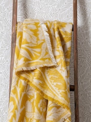 Morris & Co Gold Acorn Tonal Woven Faux Fur Throw - Image 2 of 6