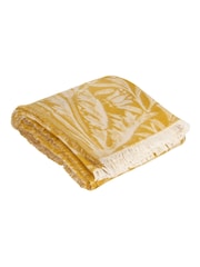 Morris & Co Gold Acorn Tonal Woven Faux Fur Throw - Image 4 of 6